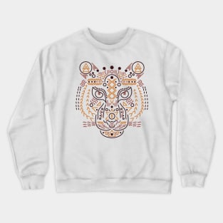 Tiger Face Lines and Shapes Crewneck Sweatshirt